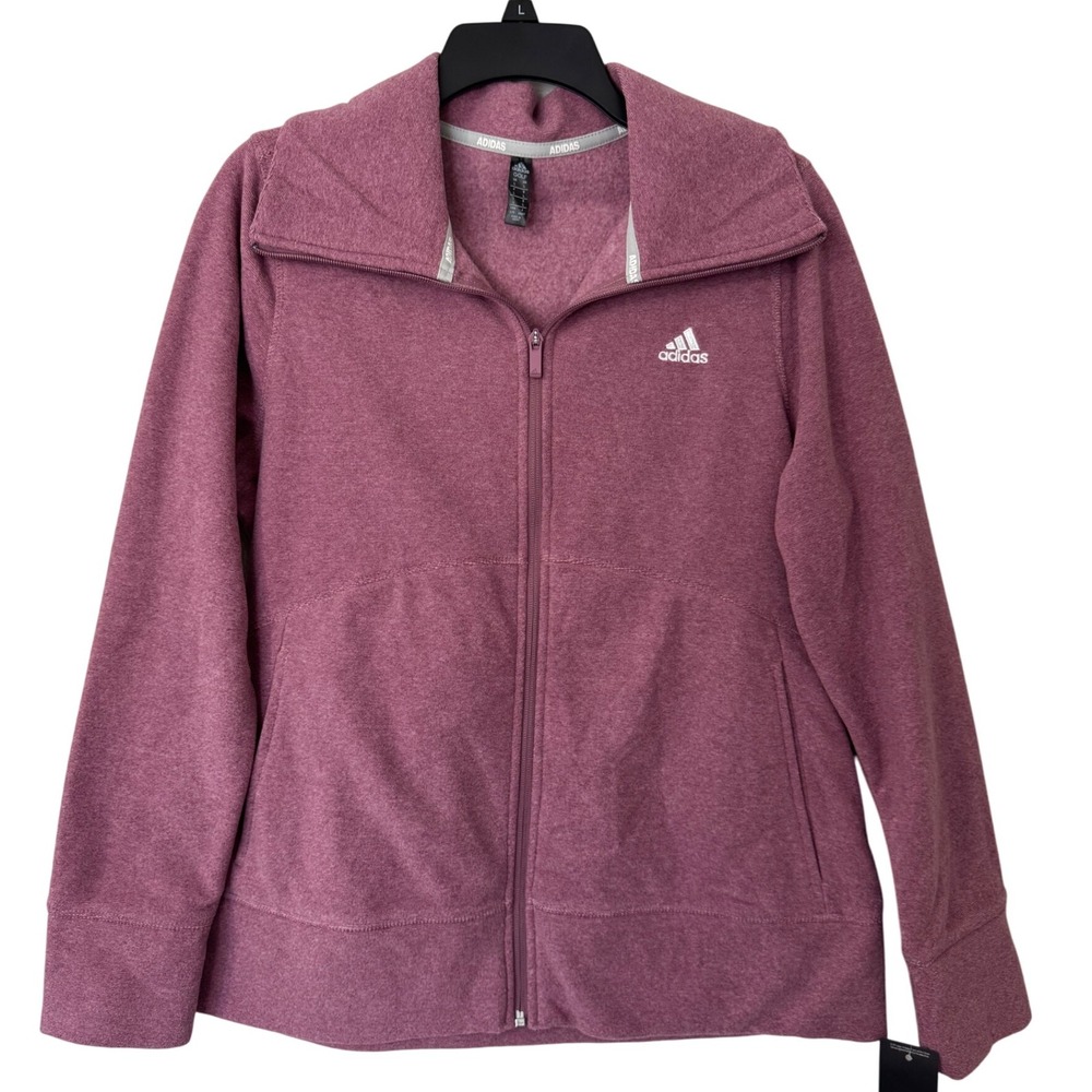 Adidas Golf Womens Heather Fleece Jacket WDR Orchid Full Zip Size L NWT